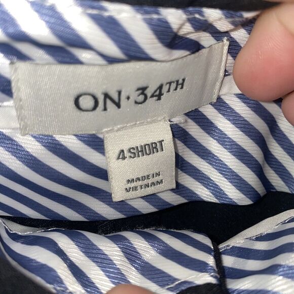 macys on 34th flowy trouser pants wide leg flat front womens size 4 short petite - Picture 5 of 8